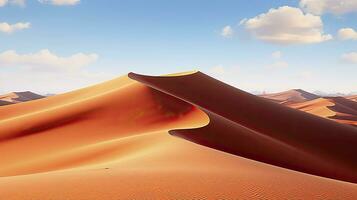 AI generated Desert with magical sands and dunes as inspiration for exotic adventures in dry climates.  AI Generated. photo