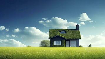 AI generated Green and environmentally friendly housing concept. AI Generated photo