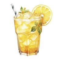 AI generated Watercolor jack fruit cream soda, Japanese soda. AI Generated photo