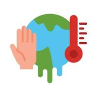 Stop Global Warming Vector Flat Icon For Personal And Commercial Use.