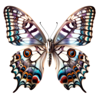 AI generated Butterfly illustration in rich colors against a transparent background. png