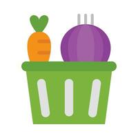 Vegetable Basket Vector Flat Icon For Personal And Commercial Use.