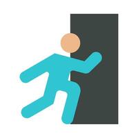 Emergency Exit Vector Flat Icon For Personal And Commercial Use.