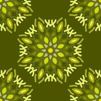 seamless pattern green mint olive forest mandala floral creative design background vector illustration