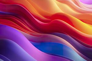 AI generated Abstract 3D Render. Colorful Background Design with Soft, Wavy Waves. Modern Abstract Wave Background. AI Generative photo