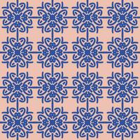 blue pink mandala art seamless pattern floral creative design background vector illustration