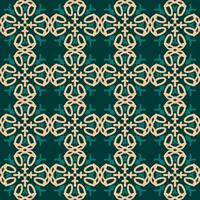 green cream mandala art seamless pattern floral creative design background vector illustration