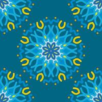 seamless pattern yellow light sunny Blue Mint mandala floral creative design vector illustration background