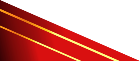 Red with gold stripe corner. Corner design element png