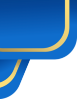 Blue gold rounded corner. Corner design element png