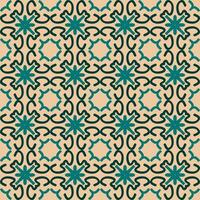 green cream mandala art seamless pattern floral creative design background vector illustration