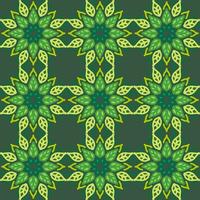 seamless pattern green mint olive forest mandala floral creative design background vector illustration