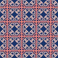 blue pink mandala art seamless pattern floral creative design background vector illustration