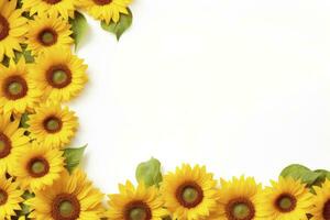 AI generated Sunflower Background with copy shape. AI Generated photo