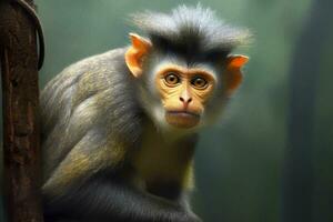 AI generated Wolfs Mona Monkey. Generative AI photo