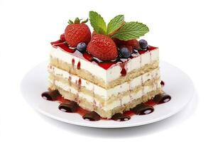 AI generated Cake isolated on white background. AI Generated photo