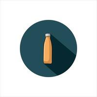 Flat Style Icon with Long Shadow. A bottle of water. Concept for education vector