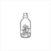 Mushrooms in the bottle illustration Vector