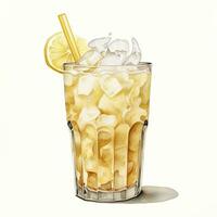 AI generated Watercolor jack fruit cream soda, Japanese soda. AI Generated photo