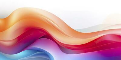 AI generated Colorful abstract wave lines flowing horizontally on a white background, ideal for technology, music, science and the digital world. AI Generative photo