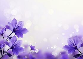 AI generated Abstract spring background with purple flowers. AI Generated photo