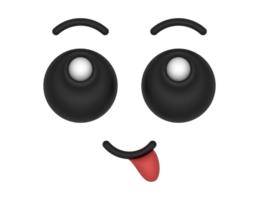 3d Cartoon Eyes Tongue Out 2 on a transparent background png