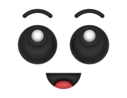 3d Cartoon Eyes Smile on a transparent background png