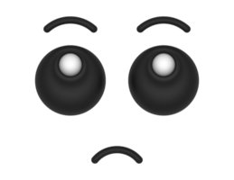 3d desenho animado olhos triste em uma transparente fundo png