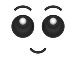 3d dessin animé yeux sourire 2 sur une transparent Contexte png