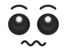 3d Cartoon Eyes Stunned on a transparent background png