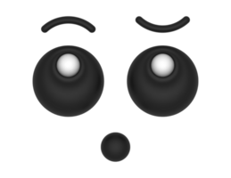 3d Cartoon Eyes Surprised on a transparent background png