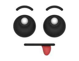 3d Cartoon Eyes Tongue Out on a transparent background png