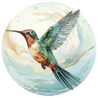 AI generated Hummingbird clipart on white background. AI Generated photo