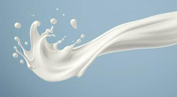 AI generated White milk splash isolated on background, liquid or Yogurt splash,  3d illustration. Generative AI photo