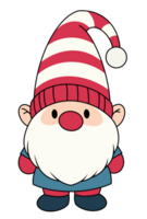 Cute Gnome Santa Claus in Christmas costume png