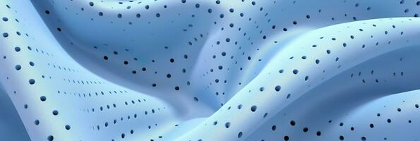 AI generated Breathable fabric dry light blue soft mesh holes floating light blue background. Generative AI photo