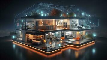 AI generated A Glimpse into the Connected Smart Home of Tomorrow. AI Generated photo