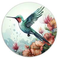 AI generated Hummingbird clipart on white background. AI Generated photo