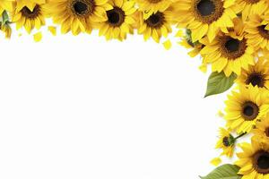 AI generated Sunflower Background with copy shape. AI Generated photo