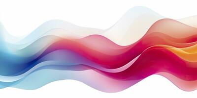 AI generated Colorful abstract wave lines flowing horizontally on a white background, ideal for technology, music, science and the digital world. AI Generative photo