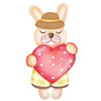 Rabbit in love, valentine day png