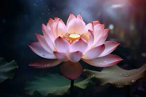 AI generated Lotus flower ,Beautiful lotus flower on water with bokeh background Ai generated photo