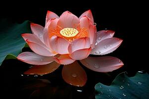 AI generated Lotus flower ,Beautiful lotus flower on water with bokeh background Ai generated photo
