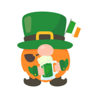 Gnomes with long orange beards carry good luck charms. St. Patrick's Festival elements png