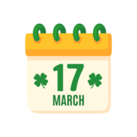 St. Patrick's Day calendar decorated with clover leaves Notification of festival celebrations png