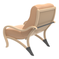 a chair with a tan leather seat and back png