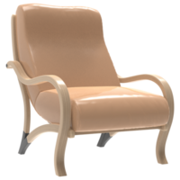 ein Stuhl mit ein bräunen Leder Sitz und zurück png
