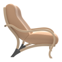 une chaise avec une bronzer cuir siège et retour png