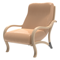 a chair with a tan leather seat and back png