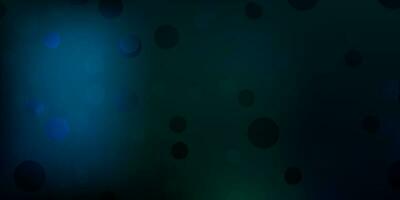 Telón de fondo de vector azul oscuro, verde con formas caóticas.